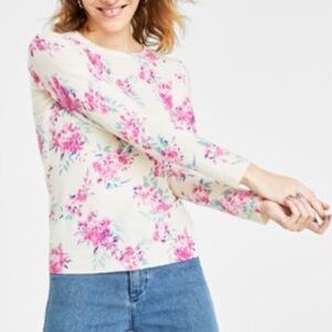 100% Cashmere Floral Sweater